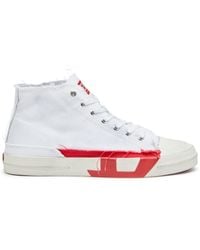 DIESEL - S-D-Verse-Dirty-Effect High-Top Canvas Sneakers - Lyst