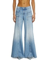 DIESEL - Flare Jeans Low Waist D-Akii, Light, Zip Fly - Lyst