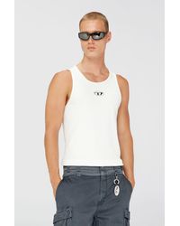 DIESEL - Cotton Tank Top With Logo - Lyst