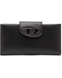 DIESEL - Leather Continental Wallet With Logo Plaque - Lyst
