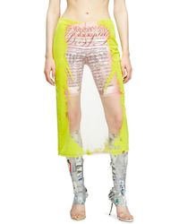 DIESEL - Layered Midi Skirt With Lyrics Print - Lyst