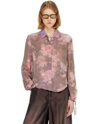 DIESEL - Chiffon Shirt With All-Over Floral Print - Lyst