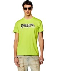 DIESEL - T-Shirt mit verzerrtem Logo - Lyst