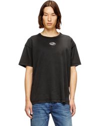 DIESEL - Light Cotton T-Shirt With Metallic Oval D Logo - Lyst