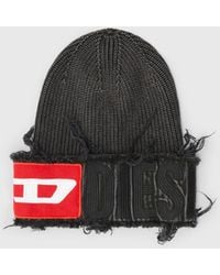 DIESEL - Denim Effect Beanie With Bold Patch Detail - Lyst