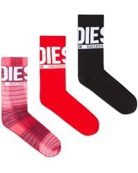 DIESEL - Three-Pack Of Cotton Socks With Logo - Lyst