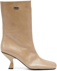 DIESEL - D-Amber-Square-Toe Ankle Boots With Naplak Effect - Lyst