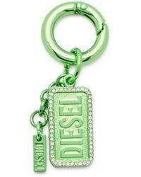 DIESEL - Metal Keyring With Logo And Rhinestones - Lyst