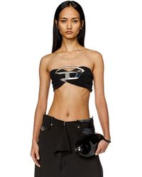 DIESEL - Tube Top With Giant Logo Plaque - Lyst