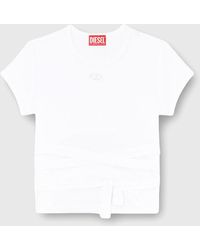 DIESEL - Ribbed T-Shirt With Wrap-Around Laces - Lyst