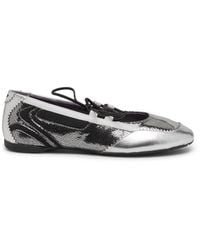 DIESEL - D-Mile-Metallic Lace-Up Ballet Flats - Lyst