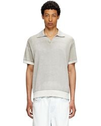DIESEL - Pull polo à manches courtes avec imprimé inversé - Lyst