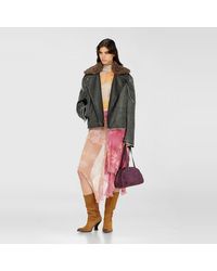 DIESEL - Ribbed Wool Turtleneck Top With Floral Print - Lyst