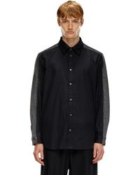 DIESEL - Hemd Aus Baumwollpopeline Und Denim - Lyst