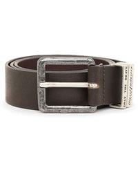 DIESEL - 3.4Cm Leather Belt With Burnished Hardware - Lyst