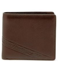 DIESEL - Bi-Fold Leather Wallet With Embossed Logo - Lyst