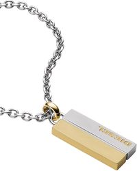 DIESEL - Two-tone Stainless Steel Chain-link Pendant Necklace - Lyst