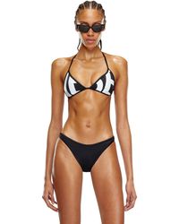 DIESEL - Bikini Top With Cut-off Logo - Lyst