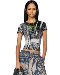 DIESEL - T-shirt With Creased Print - Lyst