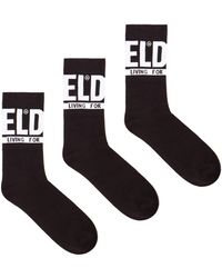DIESEL - 3-pack Of Logo Cuff Socks - Lyst