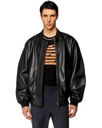 DIESEL - Bomber Jacket In Tumbled Leather - Lyst