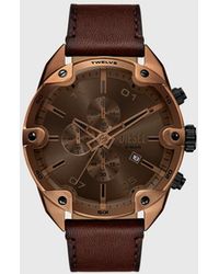 DIESEL - Spiked Leather Watch - Lyst