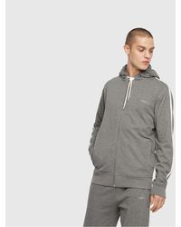 DIESEL Umlt-brandon-zip Up Varsity Sweatshirt - Gray