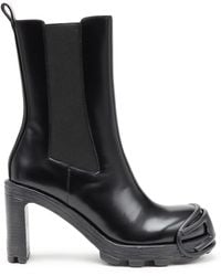 DIESEL - D-hammer-high-heel Boots With Oval D Plaque - Lyst