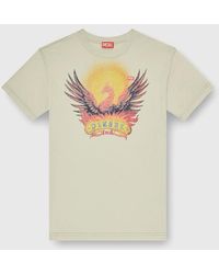 DIESEL - Regular T-Shirt With Phoenix Print - Lyst