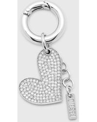 DIESEL - Metal Heart Charm With Rhinestones - Lyst