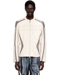 DIESEL - Colour-Block Leather Biker Jacket - Lyst