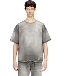 DIESEL - Denim T-Shirt With Trompe L'Oeil Treated Effect - Lyst