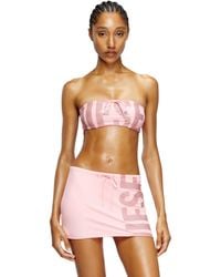DIESEL - Bandeau Bikini Top With Maxi Logo - Lyst