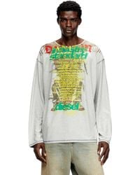 DIESEL - Long-sleeve T-shirt With Lyrics Print - Lyst