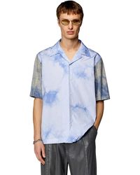 DIESEL - Tie-dyed Poplin And Jersey Bowling Shirt - Lyst