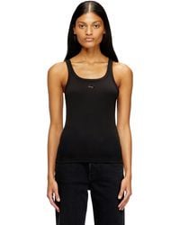 DIESEL - Slim Tank Top With Laser-Cut Oval D - Lyst