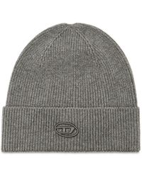 DIESEL - Ribbed Beanie With D Embroidery - Lyst