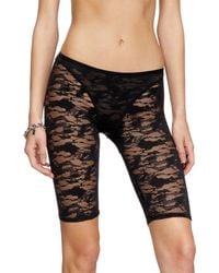 DIESEL - Pantalones Cortos De Encaje Y Camuflaje Con Placa Oval D - Lyst