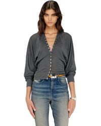 DIESEL - Tencel-Blend Cardigan Top With Batwing Sleeves - Lyst