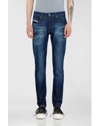DIESEL - Slim Jeans Regular Waist 2019 D-Strukt, Dark, Zip Fly - Lyst