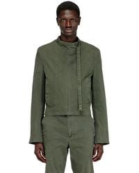 DIESEL - Coated Cotton-Twill Jacket With Biker Details - Lyst