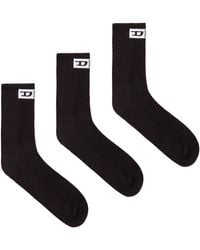 DIESEL - 3-pack Ribbed Socks With Front Logo - Lyst