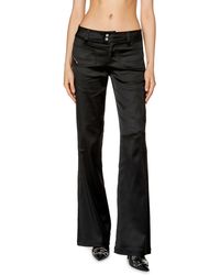 DIESEL - Flared Pants In Shiny Stretch Satin - Lyst