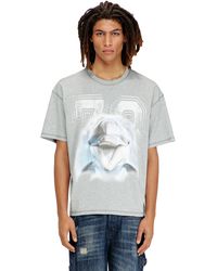 DIESEL - Relaxed T-Shirt With Dolphin Graphic - Lyst