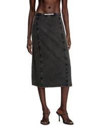DIESEL - Midi Skirt With Denim Effect - Lyst
