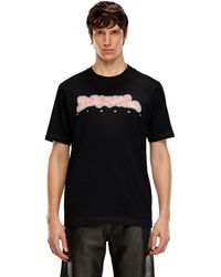 DIESEL - T-shirt con stampa camo zebrata - Lyst