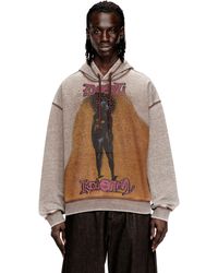 DIESEL - Hoodie With Print And Studs - Lyst