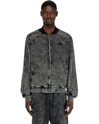 DIESEL - Zip-Up Sweatshirt With Sleeve Bands - Lyst