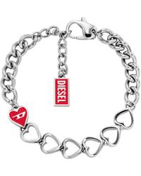 DIESEL - Stainless Steel Chain Bracelet - Lyst