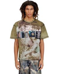 DIESEL - Relaxed T-Shirt With All-Over Prints And Patches - Lyst